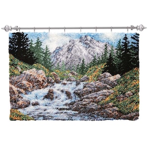 Kit gancio a forma di ruscello di montagna, kit per realizzare tappeti fai da te, tela prestampata 102 x 69 cm
