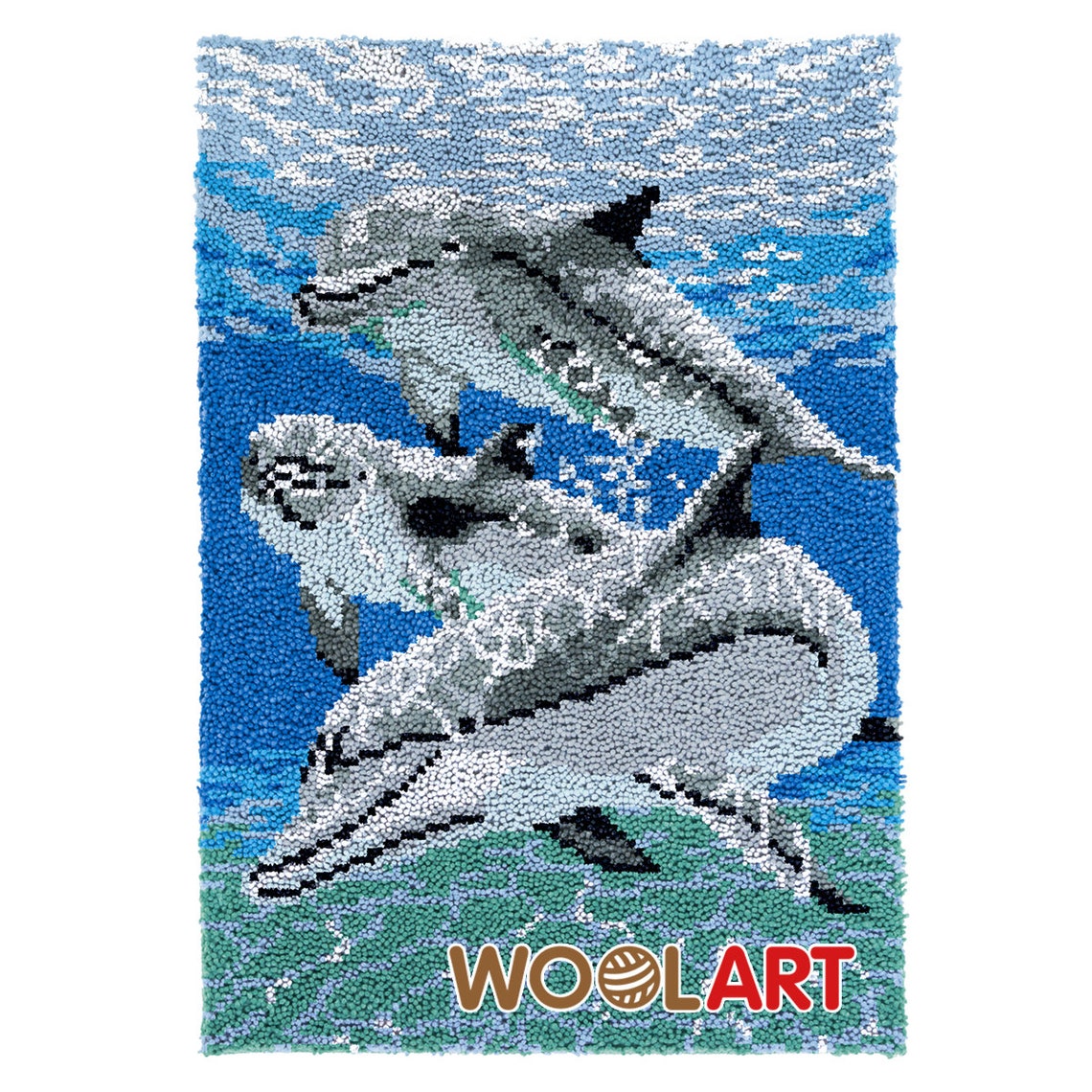 Parrots With Dolphins Latch Hook Rug Kits for Adults Blank Etsy