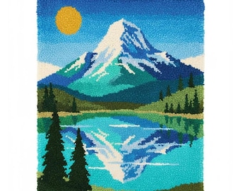 Washington Latch Hook Kit DIY Rug Making Kit Pre-Printed Canvas 55x75cm
