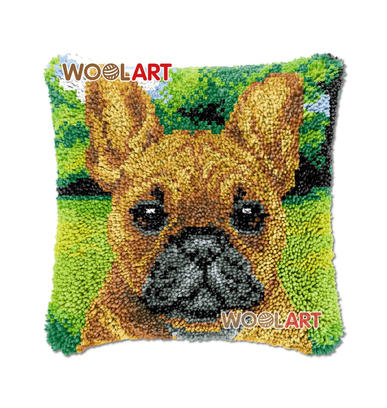 Bulldog Latch Hook Cushion Cover Kits for Adults Blank Canvas Etsy