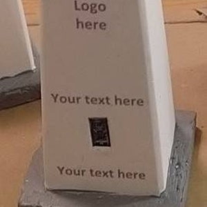 Personalised OS Trig Point Model - plain white with your choice of Text and Graphics