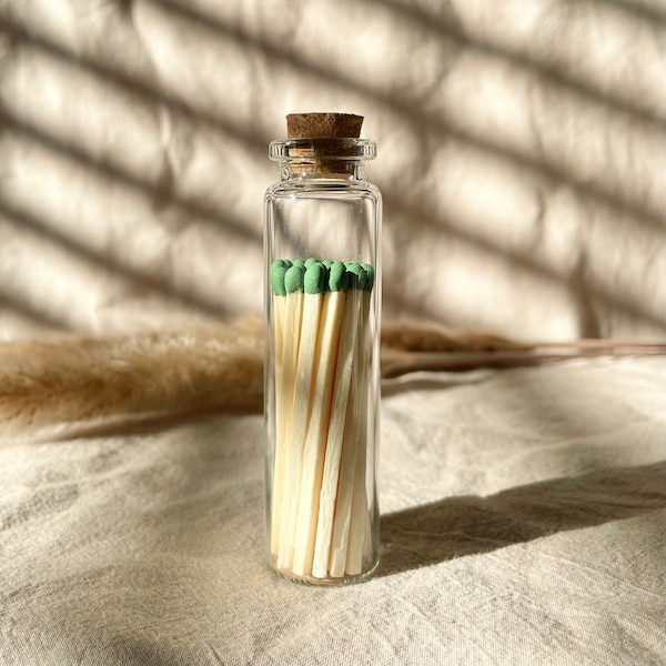 BULK/SINGLE 20 matches in 10/20 apothecary jar, wedding favor, bridal shower gifts, wholesale matches in jars, gift matches.