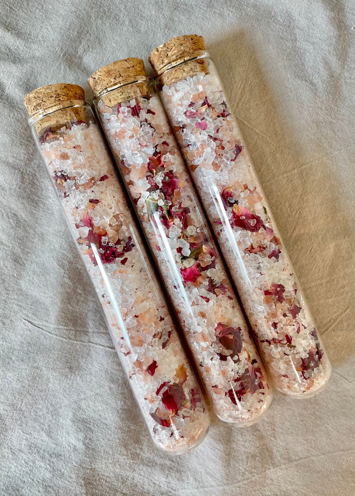 BULK LARGE organic bath salts glass test tube bath salt Etsy