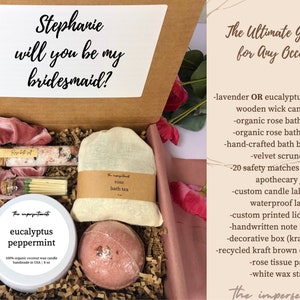 personalized birthday gift box, personalized bridesmaid proposal gift, complete maid of honor gift, bridesmaid matron of honor gift image 2