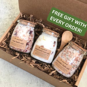 large 7 oz organic bath salt gift, relaxing sensitive skin bath salt, zero waste gifts favors, bridal shower gifts, baby shower favors
