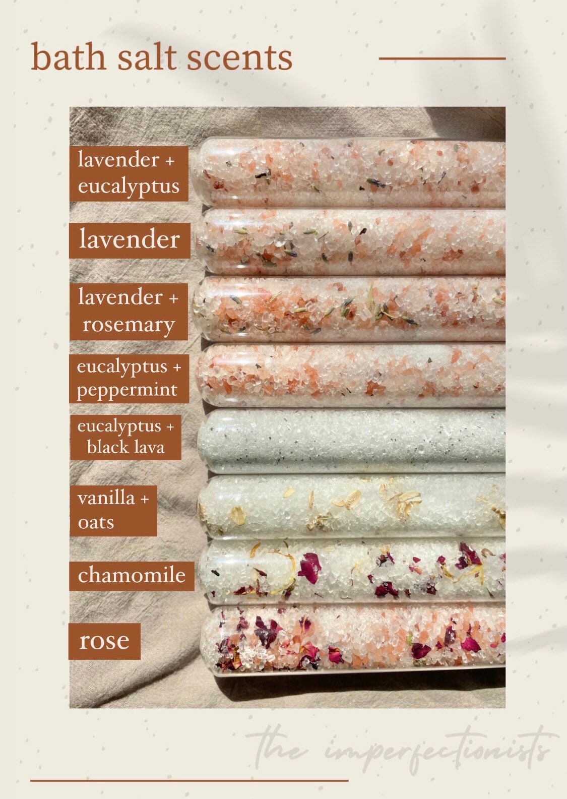 BULK LARGE organic bath salts glass test tube bath salt Etsy