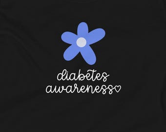Diabetes Shirt, Minimalist Flower Shirt, Youth Short Sleeve Tee, Diabetes Awareness Shirt, Diabetes Awareness, Diabetes Tee