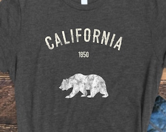California Shirt, California 1850, Distressed California Shirt, California Tee, CA Shirt