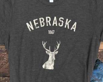 Nebraska Shirt, Nebraska 1867, Distressed Nebraska Shirt, Nebraska Tee, NE Shirt