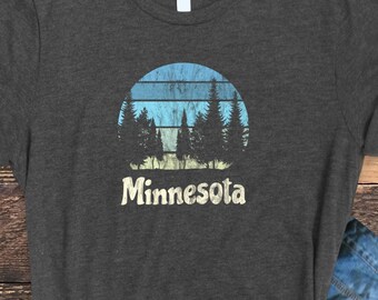 Minnesota Shirt, Minnesota Retro Sunset Shirt, Minnesota Shirt, Distressed Minnesota Shirt, Minnesota Tee, MN Shirt