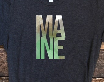 Maine Shirt, Watercolor Maine Shirt, Maine T Shirt, Maine State Shirt, Maine Tee, ME Shirt