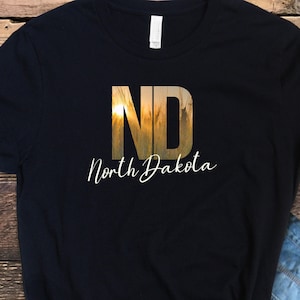 North Dakota Shirt, North Dakota Landscape Shirt, North Dakota Tee, ND Shirt, ND State Shirt, North Dakota Travel Shirt