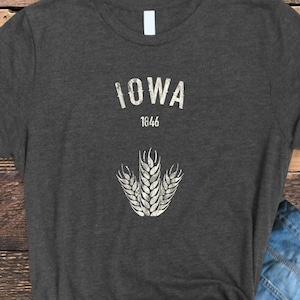 Iowa Shirt, Distressed Iowa Shirt, Iowa Tee, Iowa 1846, IA Shirt