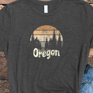 Oregon Retro Sunset Shirt, Super Soft Bella Canvas Unisex T-Shirt, Oregon Shirt, Distressed Oregon Shirt, Oregon Tee, OR Shirt