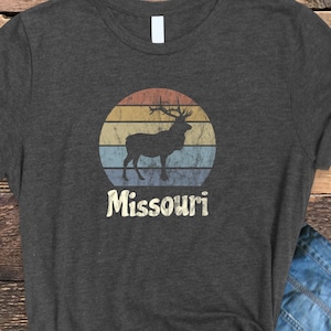 Missouri Shirt, Missouri Retro Sunset, Distressed Missouri Shirt, Vintage Missouri Tee