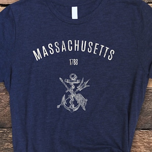 Massachusetts Shirt. Massachusetts 1788, Distressed Massachusetts Shirt, Massachusetts Tee, MA Shirt