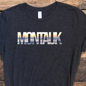 Montauk Shirt, Montauk NY Shirt, Montauk Seascape Shirt, Montauk Beach Tee, Montauk The End Shirt