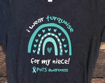 POTS Shirt, POTS Syndrome Shirt, Cute POTS Shirt, Pots awareness, Pots Rainbow Niece Shirt, Pots Gift