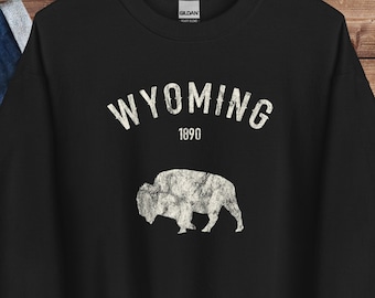 Wyoming Shirt, Wyoming 1890, Distressed Wyoming Shirt, Wyoming Sweatshirt, WY Shirt
