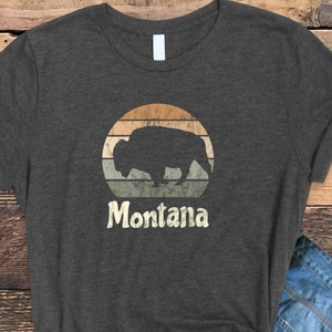 Montana Retro Sunset, Super Soft Bella Canvas Unisex T-Shirt, Montana Shirt, Distressed Montana Shirt, Vintage Montana Tee