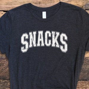 Snacks Shirt, Varsity Snacks Shirt, Funny Snacks Tee, Snacks Tshirt, Distressed Snacks Tee, Varsity Shirt