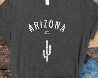 Arizona Shirt, Arizona 1912, Distressed Arizona Shirt, Vintage Arizona Tee, AZ State, AZ Shirt