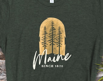 Maine Shirt, Maine 1820, Distressed Maine Shirt, Maine Tee, ME Shirt