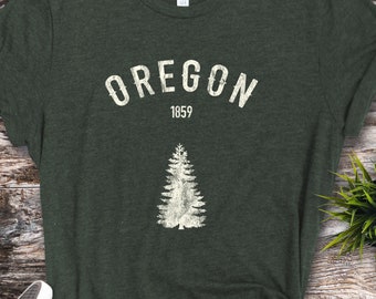 Oregon Shirt, Distressed Oregon Shirt, Oregon Tee, Oregon 1859, Oregon Travel Tee, Oregon Gift, Vintage-Style Oregon Tee, OR Shirt