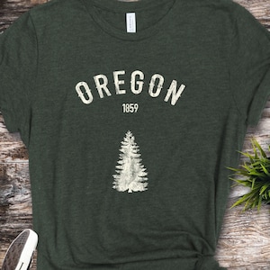 Oregon Shirt, Distressed Oregon Shirt, Oregon Tee, Oregon 1859, Oregon Travel Tee, Oregon Gift, Vintage-Style Oregon Tee, OR Shirt