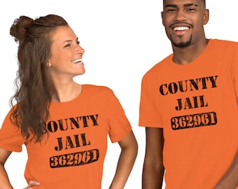 Prisoner Costume, Jail Costume, Distressed Jail Shirt, Inmate Number, Funny Halloween Costume