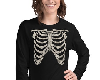 Rib Cage Shirt, Skeleton Shirt, Scary Skeleton Shirt, Halloween Shirt, Distressed Skeleton Shirt, Skeleton T, Spooky Season Shirt, Halloween