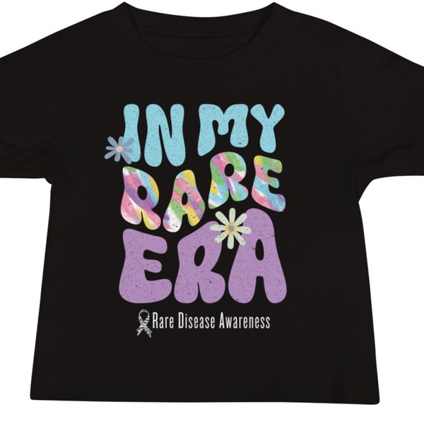 In My Rare Era, Super Soft Bella Canvas Baby Jersey Short Sleeve Tee, Rare Disease Awareness, Distressed Rare Disease Shirt