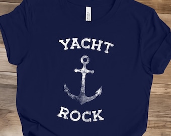 Yacht Rock Shirt, Distressed Nautical Tee, Bella Canvas 3001, Vintage Yacht Rock Tee, Retro Boat Lover Gift, Sailing Shirt, Yacht Rock Gift