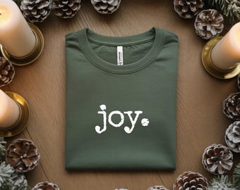 Joy Shirt, Christmas Joy Shirt, Bella Canvas Joy Tee, Minimalist Christmas Shirt, Distressed Minimalist Joy Shirt, Cute Joy T-Shirt