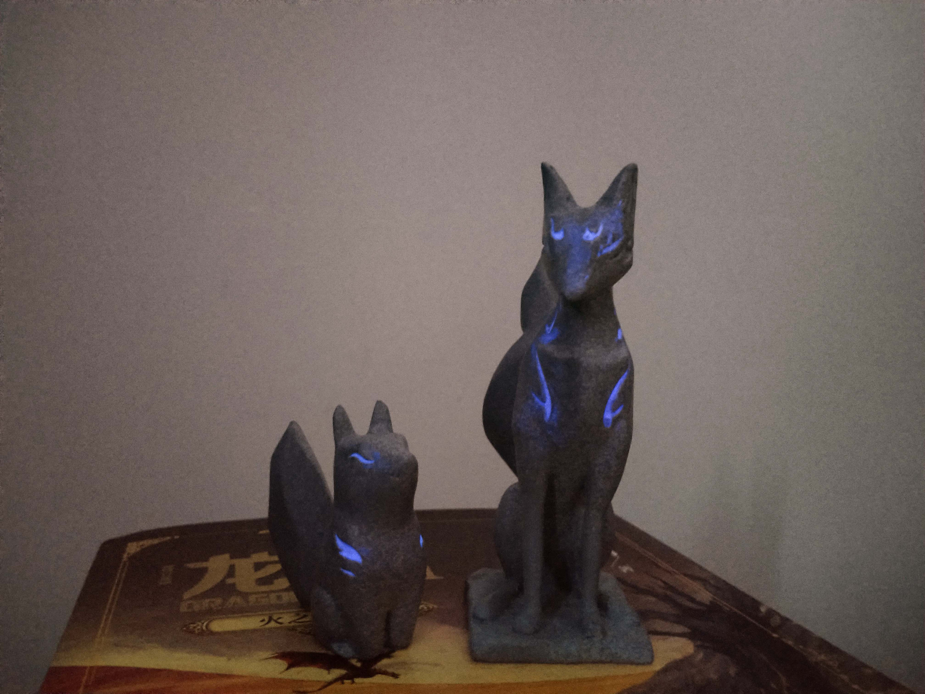 Genshin Impact Kitsune Statue Glow in the Dark Inazuma Fox Etsy Finland