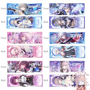 Honkai Star Rail Hologram Tickets 10 Pieces, Aventurine, Robin, Firefly, Imbibitor Lunae, Moze, Jingliu, Sparkle, Fu Xuan, Qingque