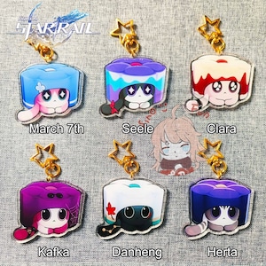 Honkai Star Rail Charm Buy 2 Get 1 Free, Honkai Star Rail  Cat Cake Keychain, Ruan Mei Mooncake Cat Creation, Aventurine, Robin, Acheron