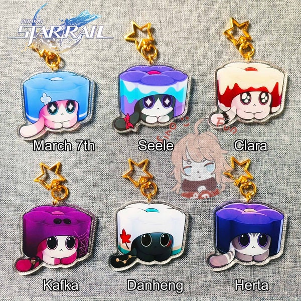 Honkai Star Rail Charm Buy 2 Get 1 Free, Honkai Star Rail  Cat Cake Keychain, Ruan Mei Mooncake Cat Creation, Aventurine, Robin, Acheron