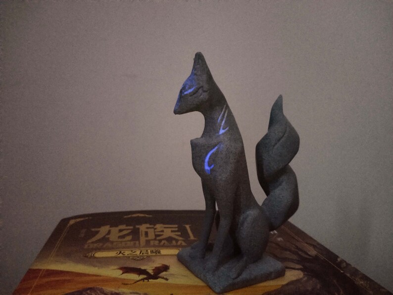 Genshin Impact Kitsune Statue Glow in the Dark Inazuma Fox Etsy Sweden