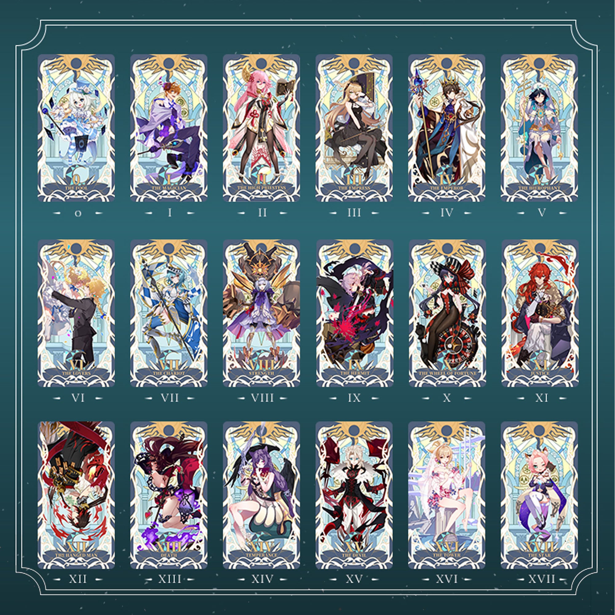 Genshin Impact Tarot Cards Genshin Impact Shikishi Boards Etsy Hong Kong
