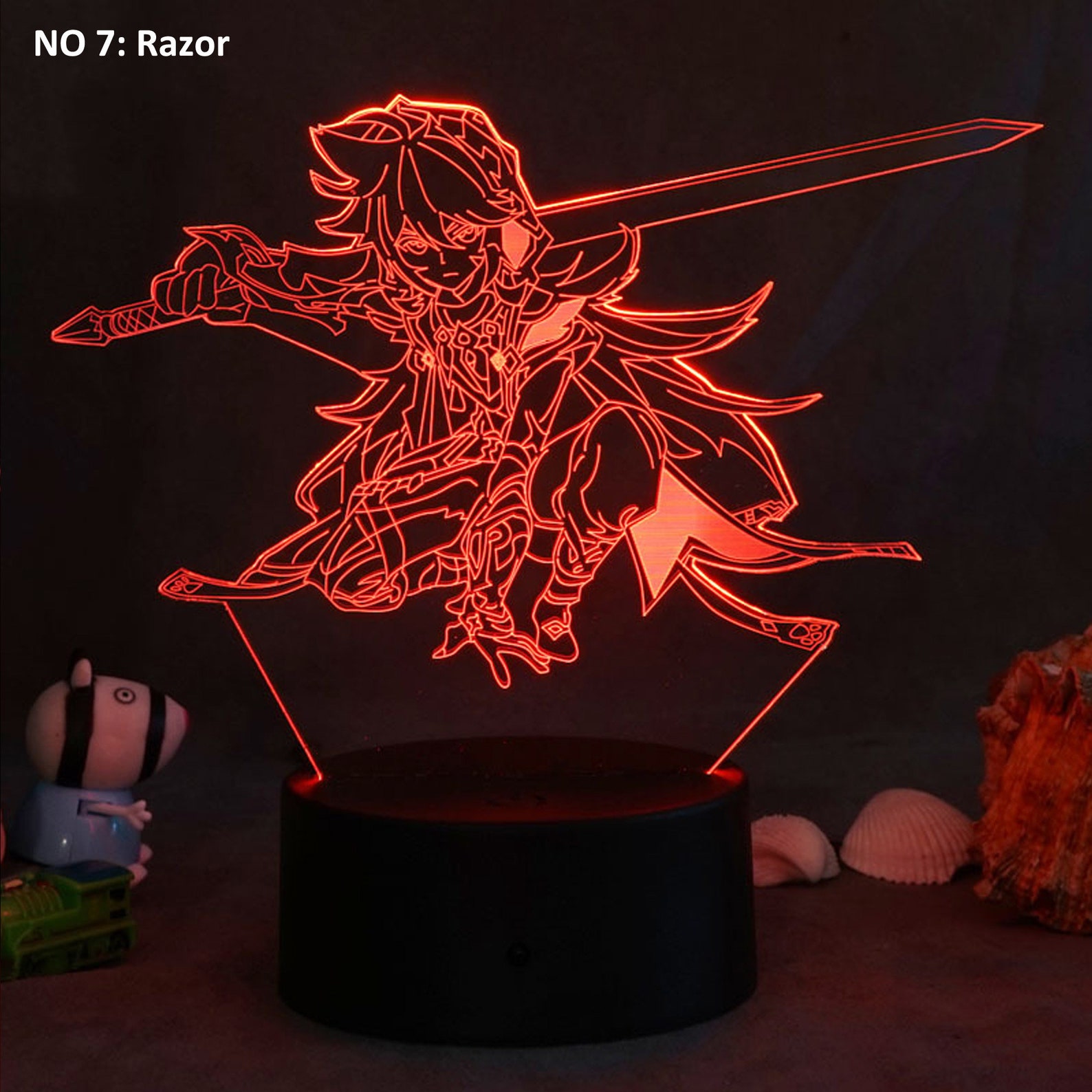 Genshin Impact LED Lamp Desk Lamp Bedroom Lamp Anime LED Etsy