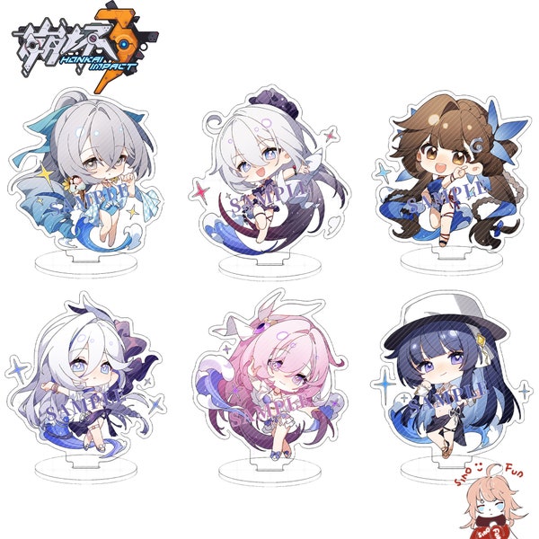 Honkai Impact 3rd Chibi Figure Standee Buy 2 Get 1 Free, Honkai Impact Acrylic Stand, Elysia, Bronya, Li Sushang, Kiana, Mei, Hare