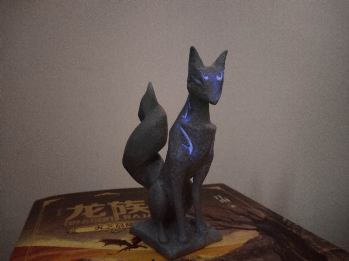 Genshin Impact Kitsune Statue Glow in the Dark Inazuma Fox Etsy Sweden