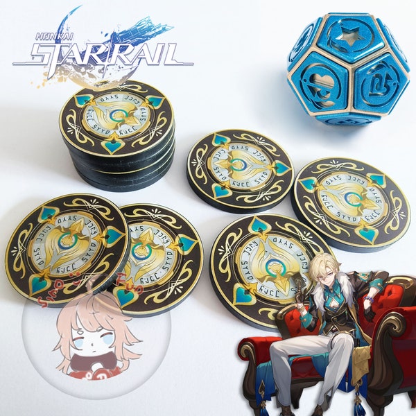 Honkai Star Rail Aventurine Cosplay Dice & Chips Kit