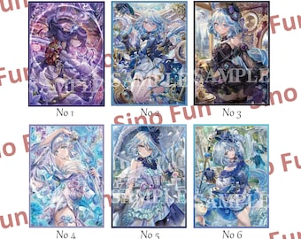 Custodia per carte Genshin Impact, Raiden Shogun, Ayaka, Yoimiya, Hutao, Ganyu, Yae Miko, Nahida, Kokomi, Nilou, Yelan, Mona, Lumine
