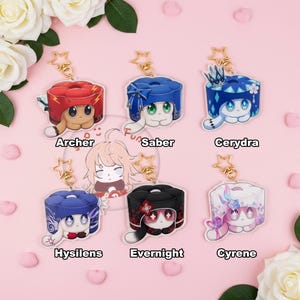 Honkai Star Rail Charm Kup 2, a otrzymasz 1 gratis, Brelok do kluczy Honkai Star Rail Cat Cake, Ruan Mei Mooncake Cat Creation, Aventurine, Robin, Acheron