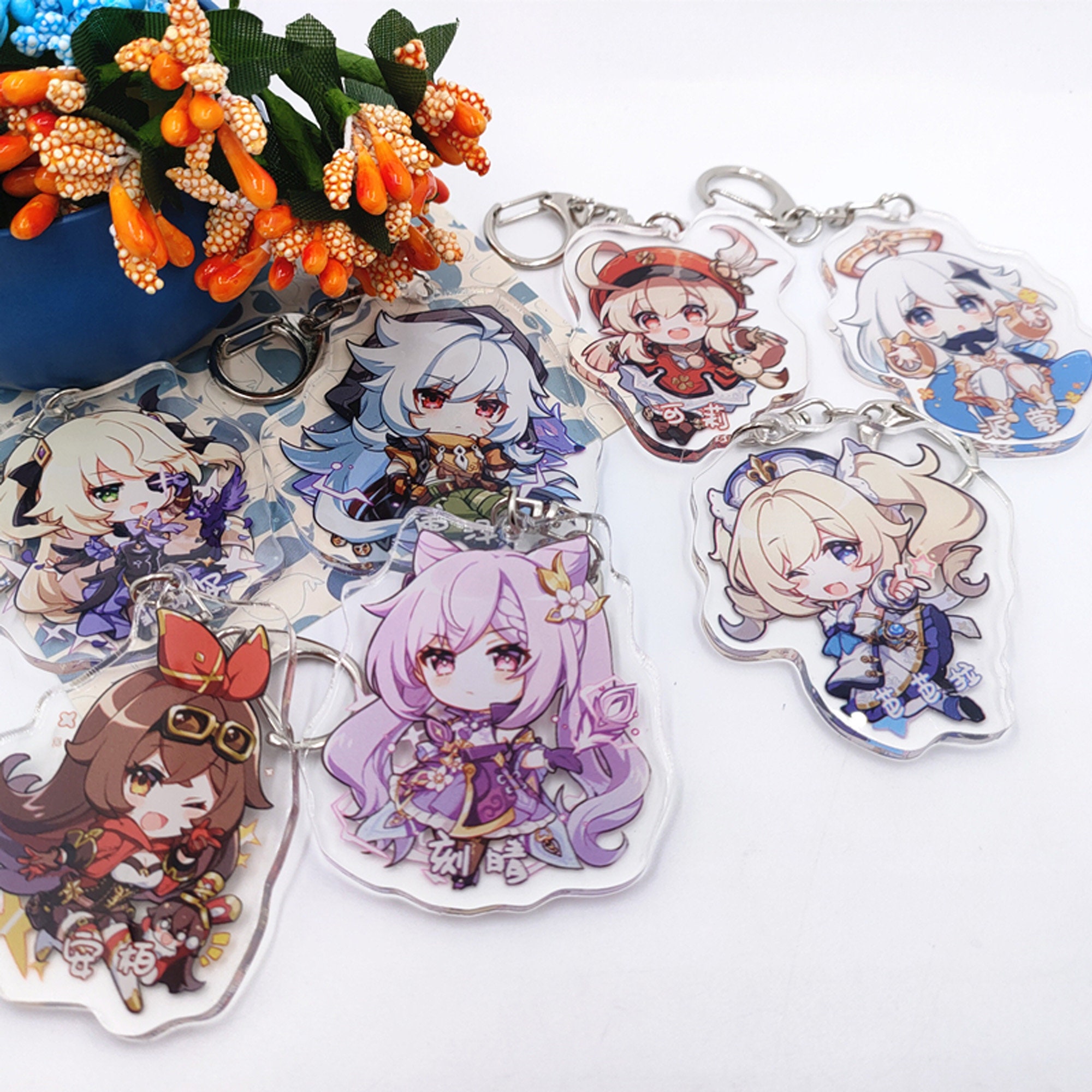 Super Cute Genshin Impact Keychain Etsy