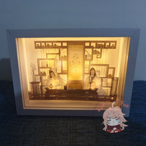 The Untamed Library 3D Photo Frame, MDZS, Wei Wuxian, Lan Wangji