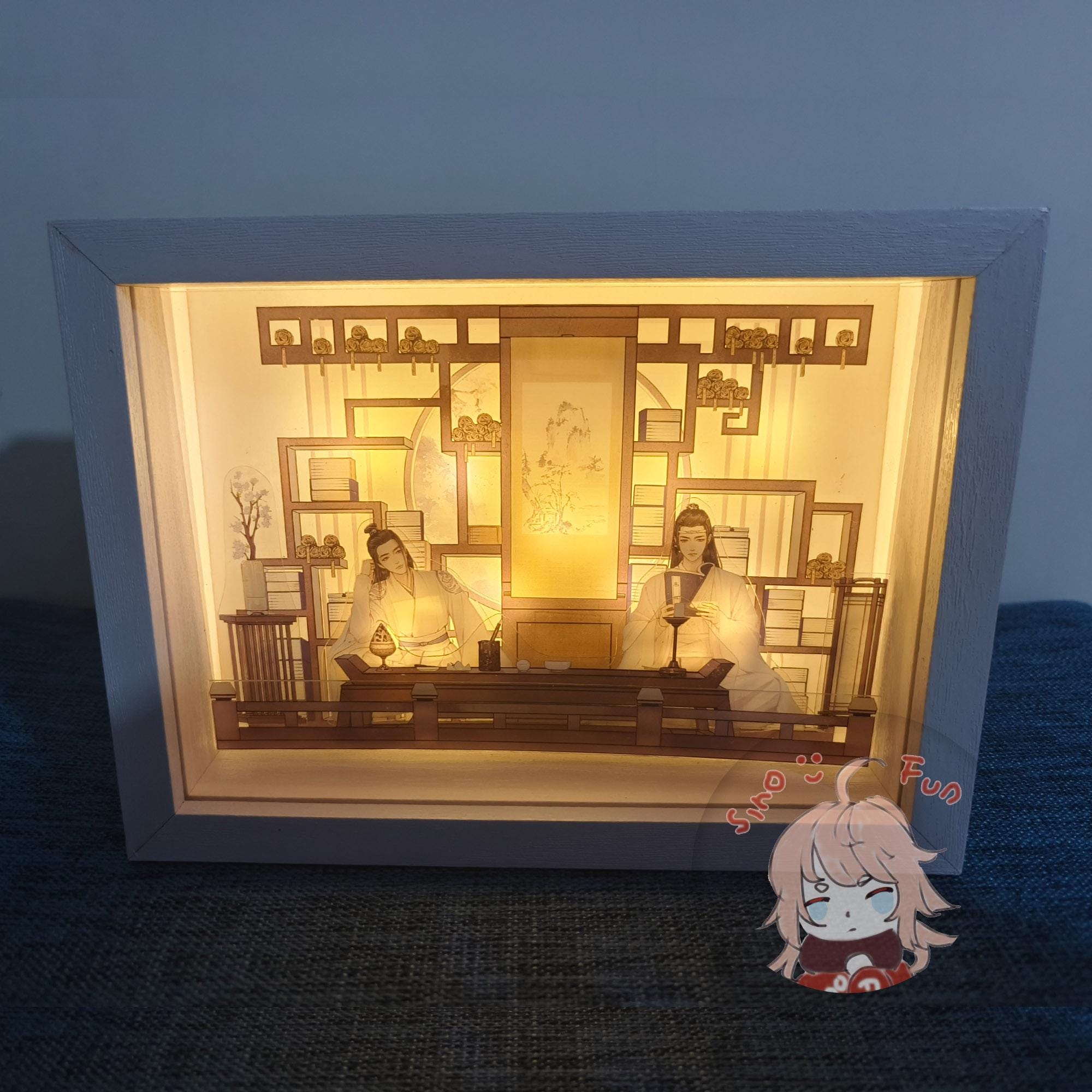 The Untamed Library 3D Photo Frame, MDZS, Wei Wuxian, Lan Wangji