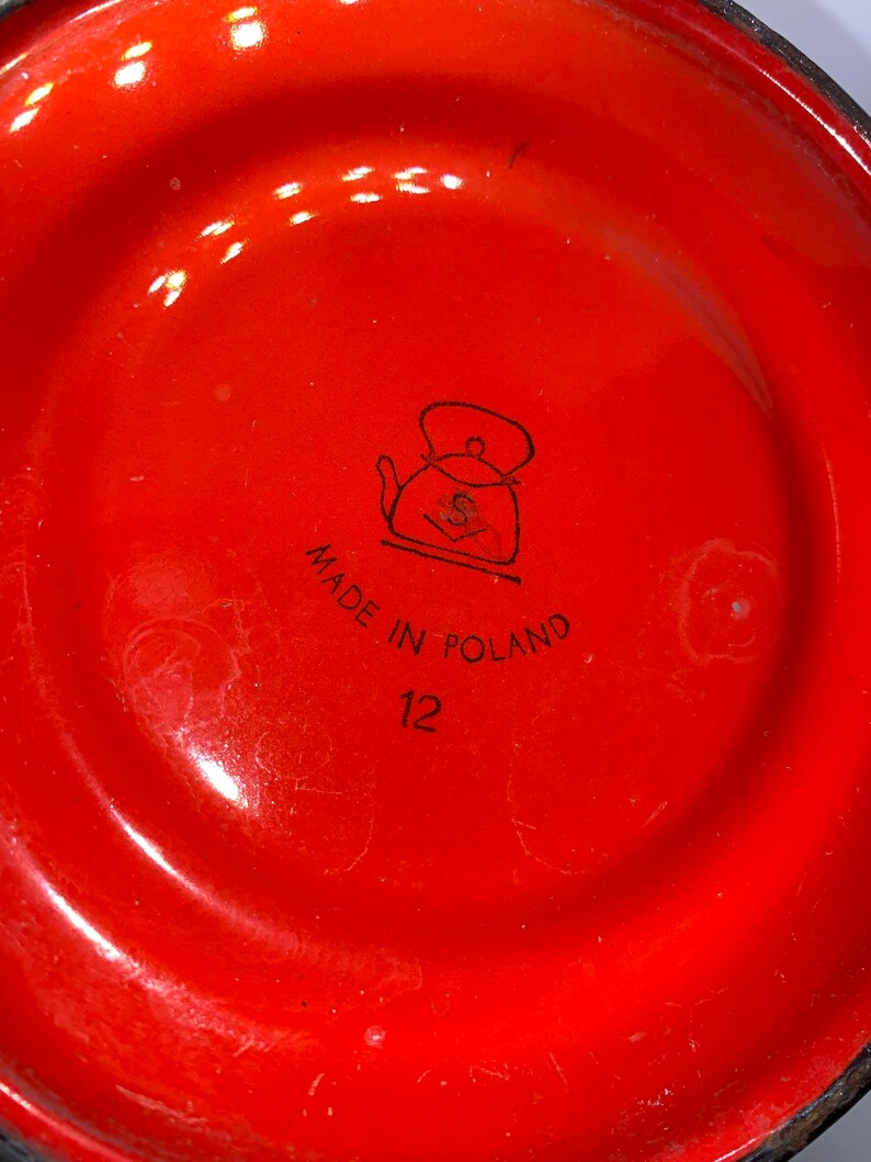 Enamelware Large Red Kettle Made in Poland, 8in Tall Etsy